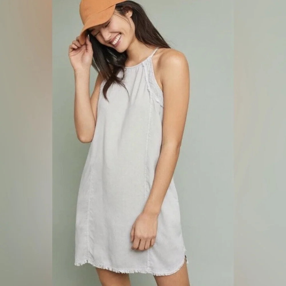 Cloth & Stone Anthropologie Gray Halter‎ Sleeveless Dress in light grey size XS